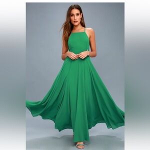 Lulus Mythical Kind of Love Green Maxi Dress Women’s SZ M New Formal Lined